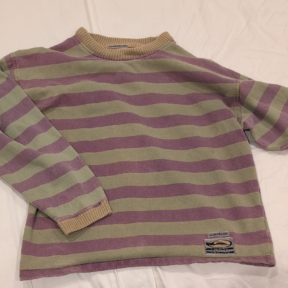 Quiksilver Sweatshirt in Purple and Green Stripes